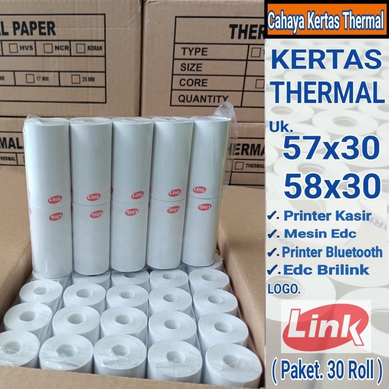 

Kertas Struk Thermal Edc Logo Link - Paket 30 Roll/pcs