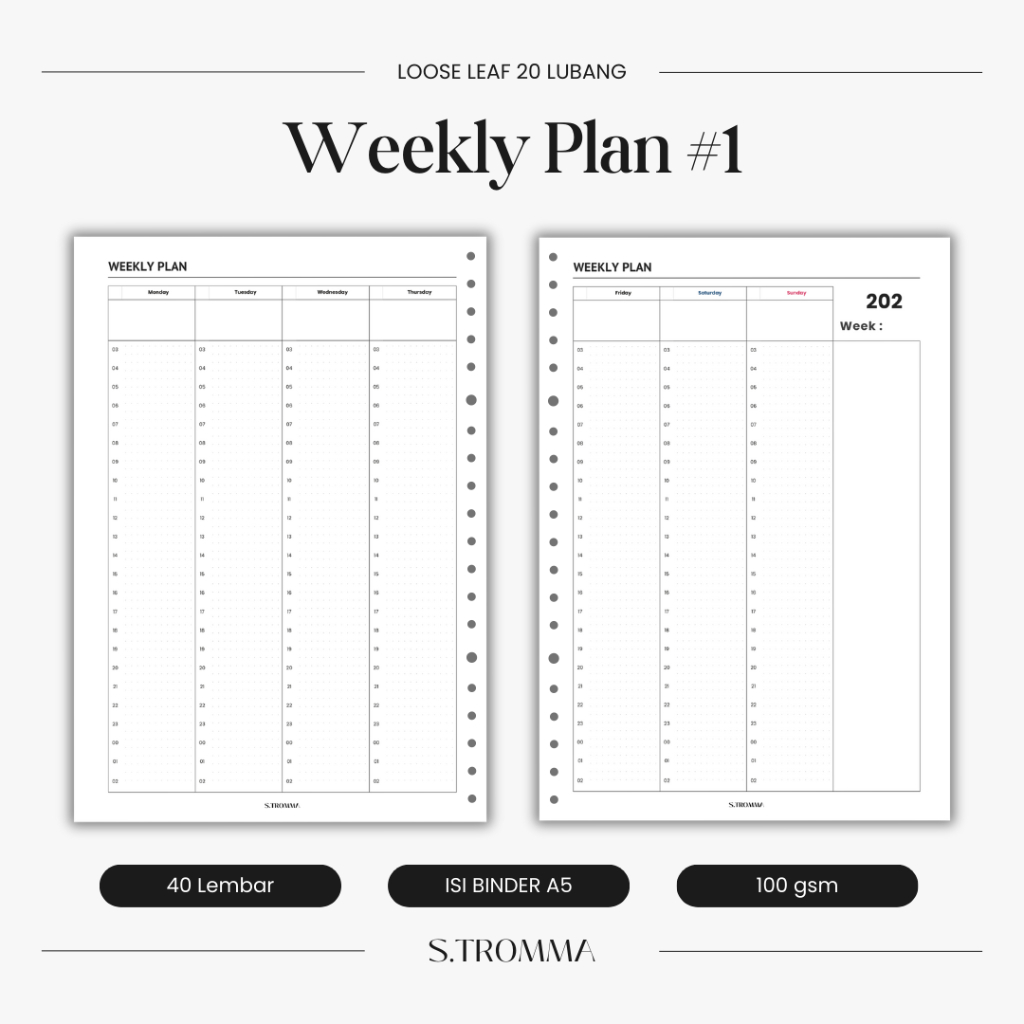 

HAI SHEEPA Loose Leaf, Weekly Plan, isi binder, planner