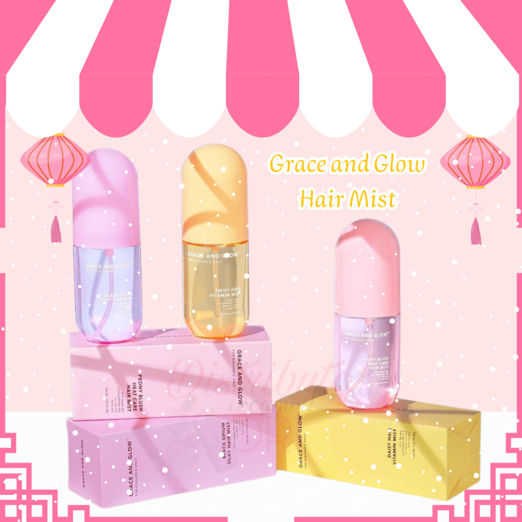 Grace and Glow Daisy Hair Mist Sweet Scented and Silk Hair / SERUM RAMBUT / black opium / peony 100m