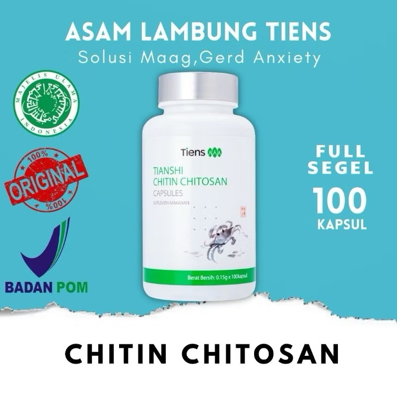 Asam Lambung Serat Shitin | Tianshi Chitin Chitosan China Original Tiens Kapsul |  Maag Gerd - BPOM 