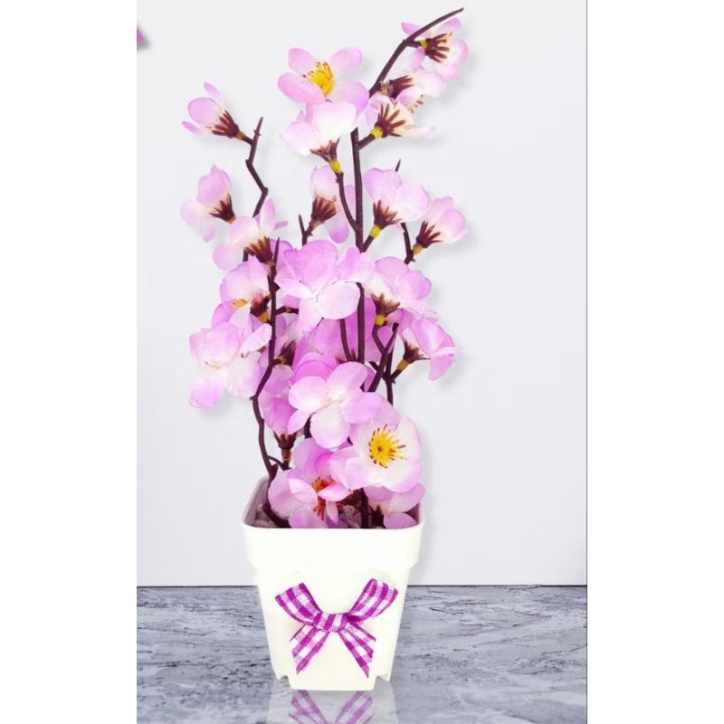 Pohon hias bunga sakura pink  plastik kain