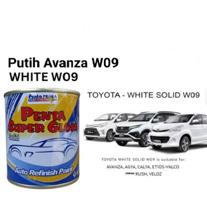 Cat Putih Avanza White W09 Penta 200ml Cat Mobil Toyota Agya Calya
