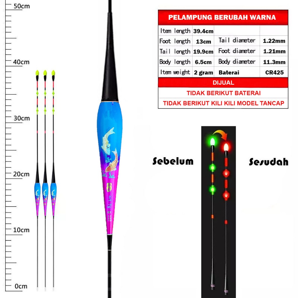 Pelampung pancing led anti badai berubah warna