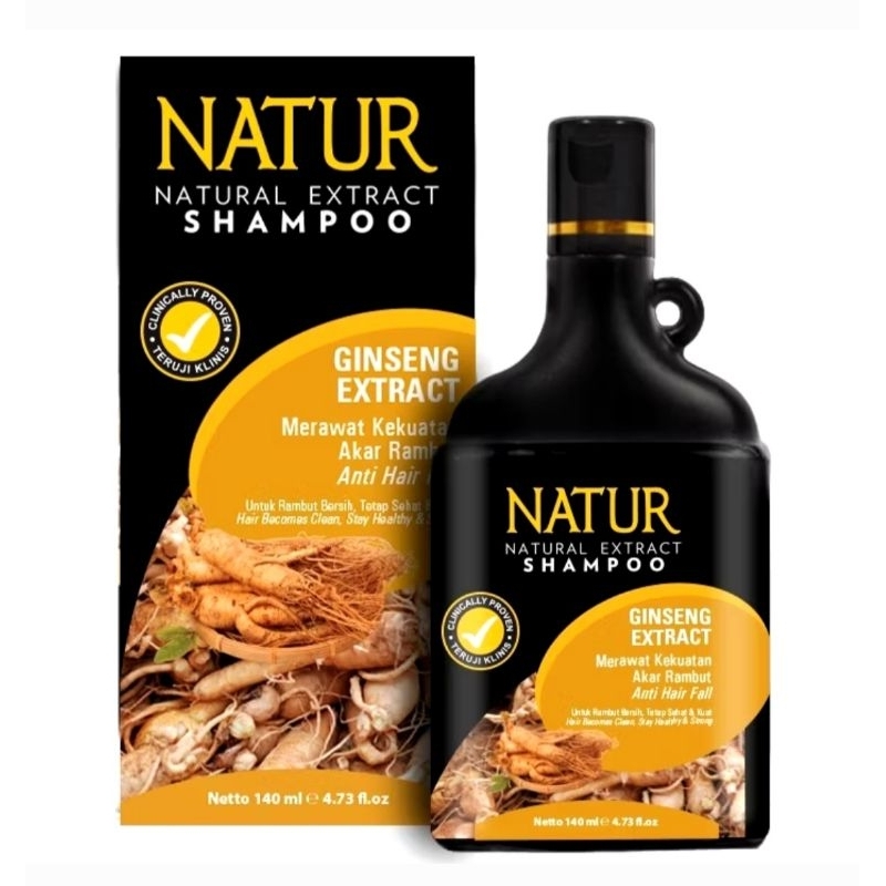 Natur Sampo Ekstrak Ginseng (140 ml) merawat rambut rontok