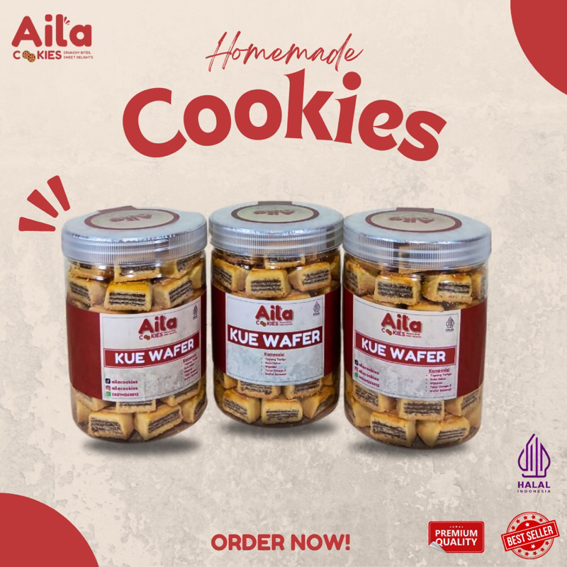 

Kue Lebaran Wafer Kering Premium 350gr Aila Cookies - Halal, Renyah, Manis, Cocok Camilan & Hampers