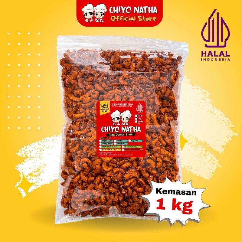 

Makaroni Chiyo Natha 1 kg (Kemasan Spesial Kiloan) Cemilan Pedas kriuk