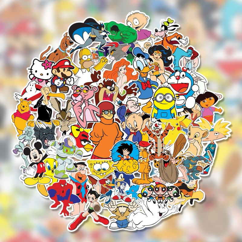 

STICKER KARTUN 50pcs ( 2-3 cm ) DIE CUT