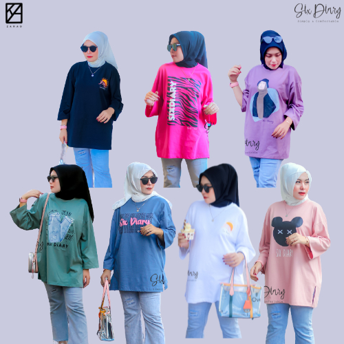 Six Diary Kaos Oversize Atasan Wanita Original Six Diary Fashion Wanita Kekinian Terlaris