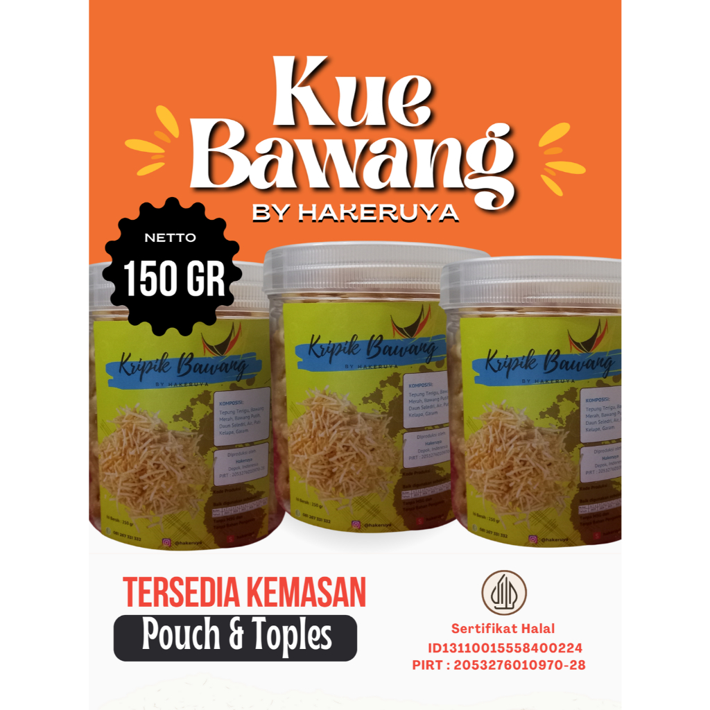 

Kue Bawang by Hakeruya - Cemilan Oleh-oleh Khas Padang Minang PIRT HALAL 150gr