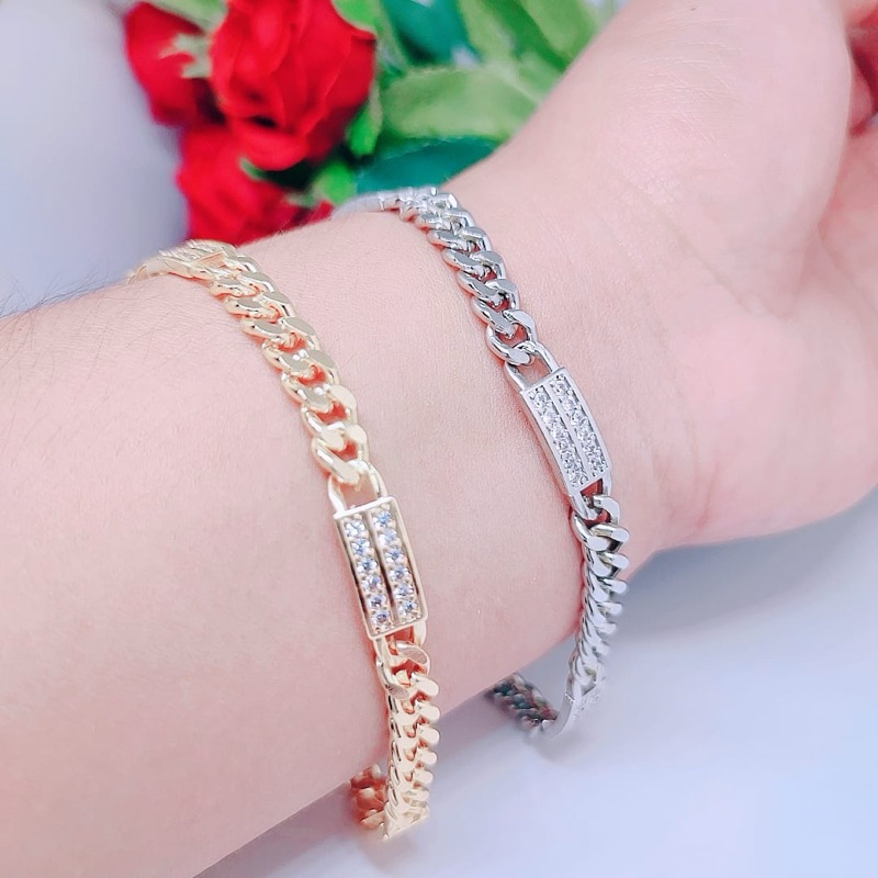 Gelang Rantai Dewasa Perhiasan Titanium Xuping Lapis Emas