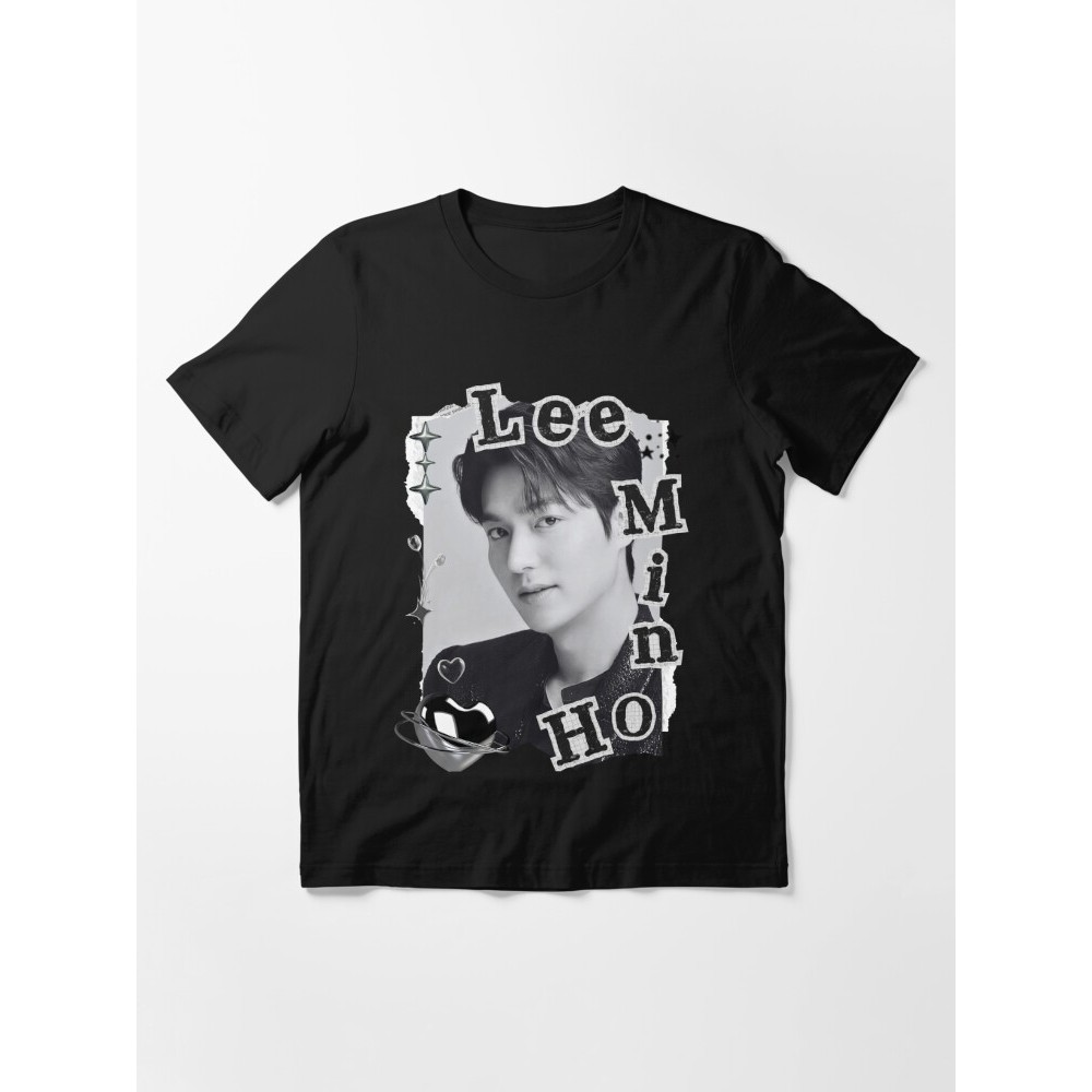 Kaos Actor Lee Min ho Collage Striking Black and White Art Essential T-Shirt