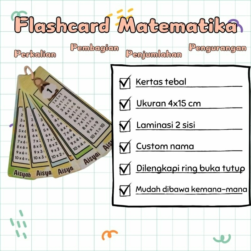 

FLASHCARD MATEMATIKA / FLASHCARD KABATAKU PERKALIAN PEMBAGIAN PENJUMLAHAN PENGURANGAN