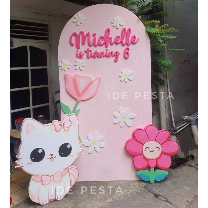 BACKDROP LUKIS  STYROFOAM ULANG TAHUN LENGKAP