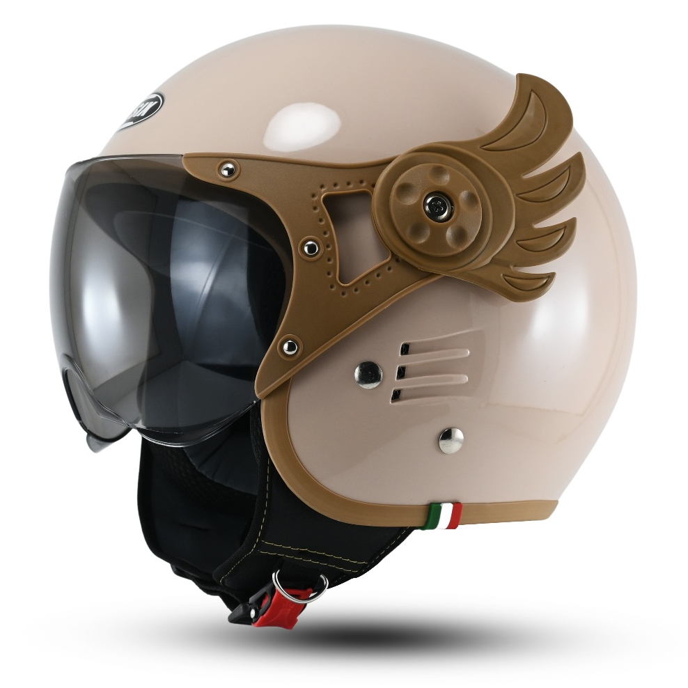 Helm Rsix Retro Pilot Italy Gundala Helem Bogo Cowok Cewek SNI Half Face Kekinian
