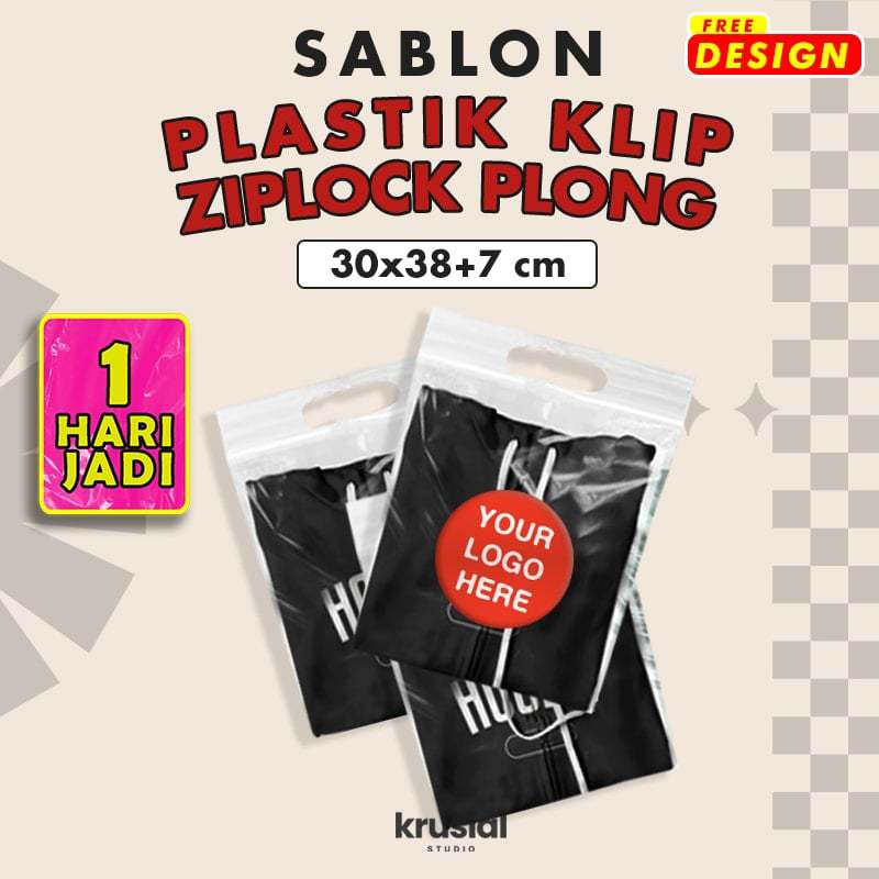

Plastik Klip Ziplock Pond Bening 30X38+7cm | Custom Sablon Logo (Free Design)