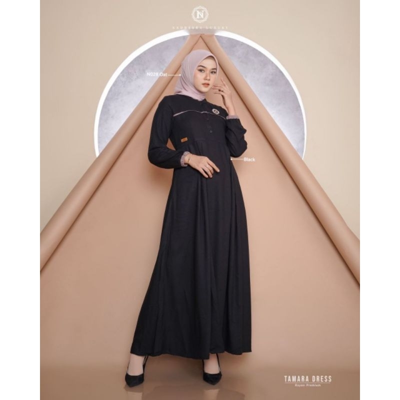 Gamis hitam polos| Dres hitam | Tamara dress| Nadheera Luxury