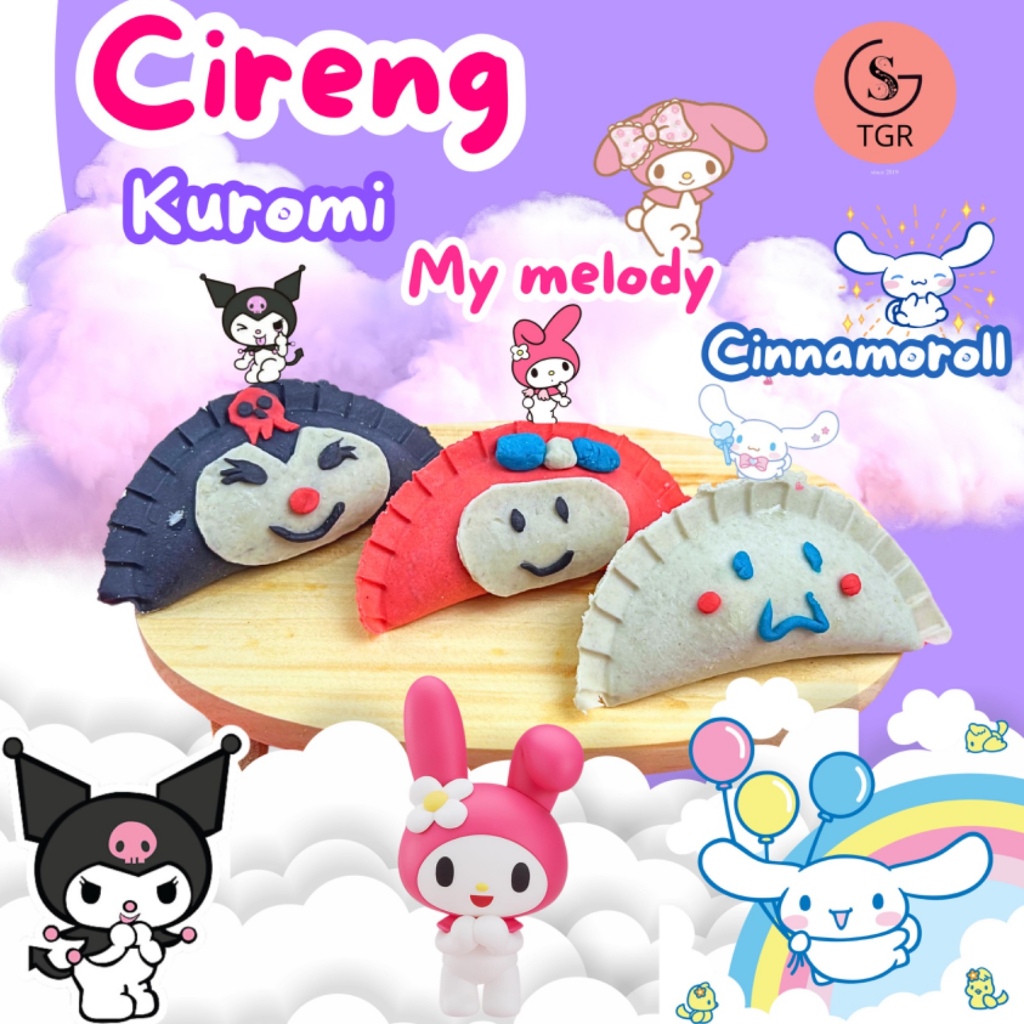 

MIX CIRENG DAPAT 3 (MY MELODY,CINNAMOROLL,KUROMI) ISI 1 PCS ISI AYAM ,KEJU ,JANDO PEDAS GURIH YUMMIE