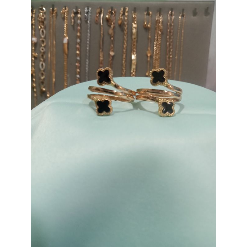 Cincin asli swasa bunga clover dan love