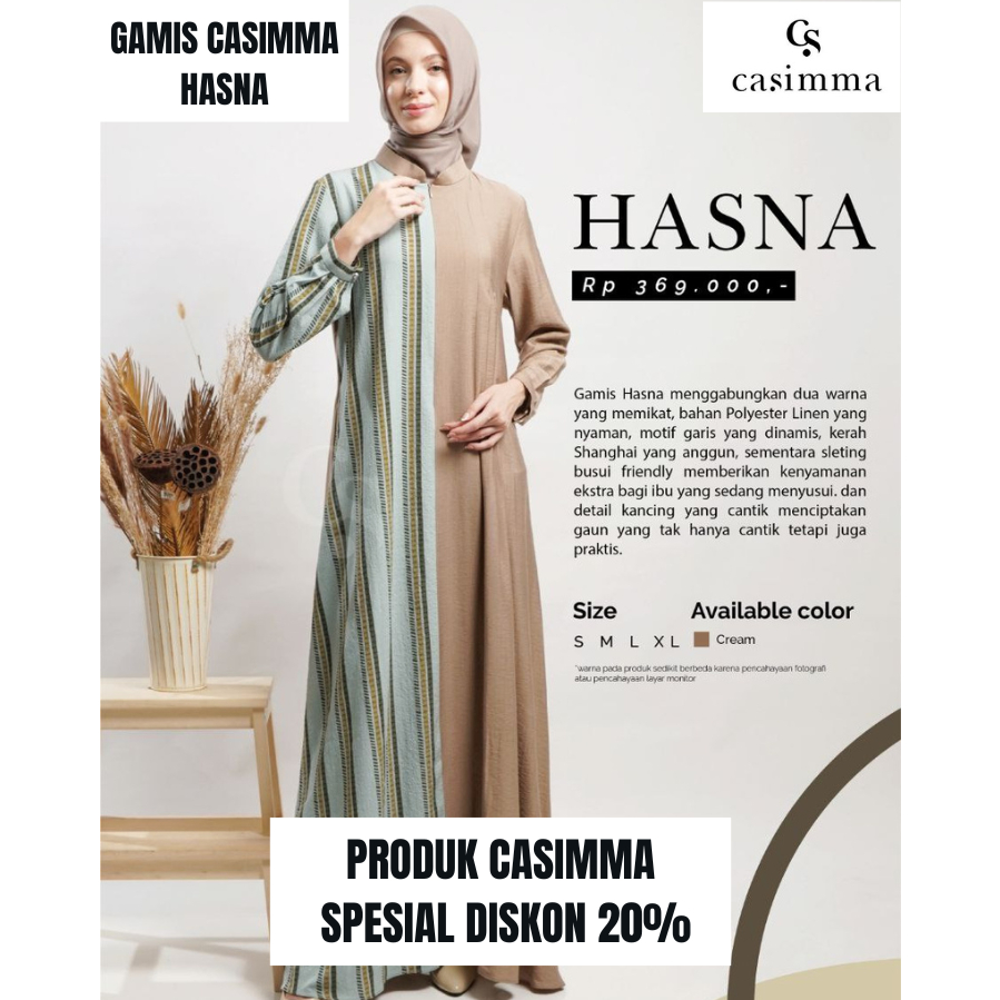 CASIMMA HASNA / GAMIS DEWASA / GAMIS KEKINIAN / GAMIS DAILY / GAMIS HASNA / HASNA BY CASIMMA