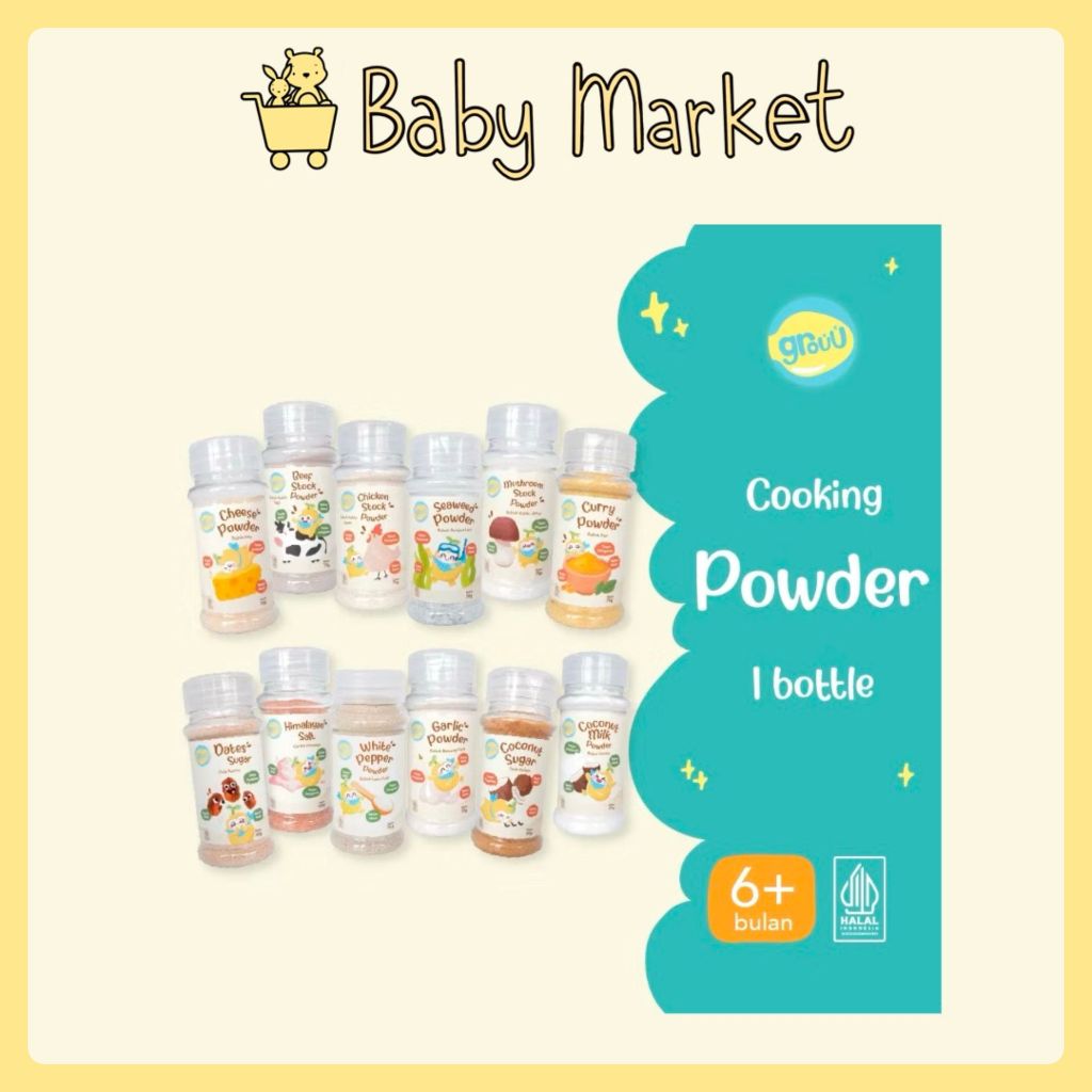 

Grouu - Cooking Powder / Bubuk Masak MPASI (Bawang Putih, Keju, Kaldu Sapi, Rumput Laut, Kari, Kaldu Jamur, Gula Kelapa)