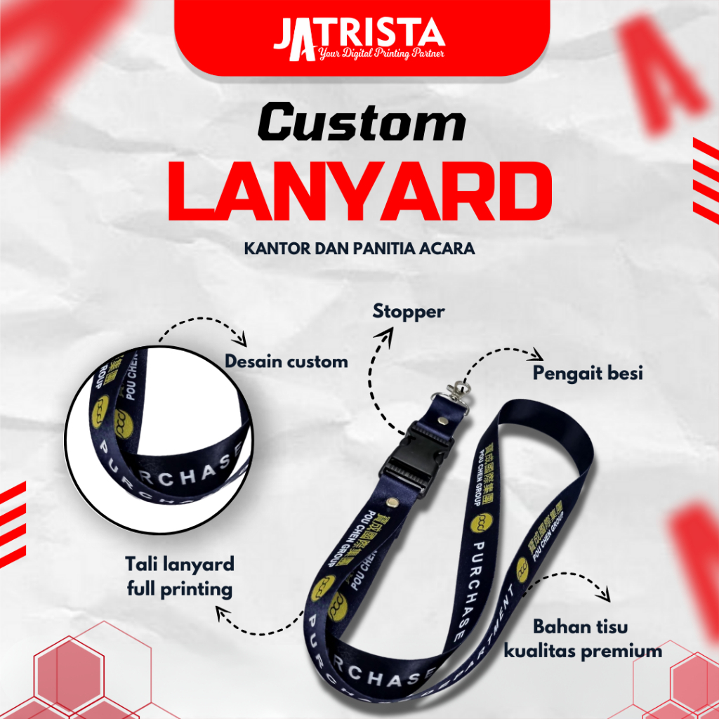 

TALI LANYARD PANITIA KANTOR CUSTOM FULL PRINT | LANYARD CUSTOM TALI PROSES CEPAT