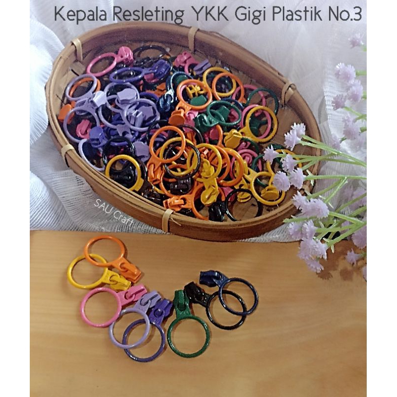 Kepala Resleting YKK Gigi Plastik/Coil No. 3 Model Bulat