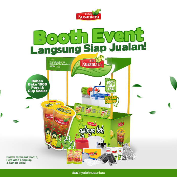 

PAKET BOOTH EVENT 2X2 1000 PORSI - ES TEH NUSANTARA / PAKET USAHA ES TEH NUSANTARA