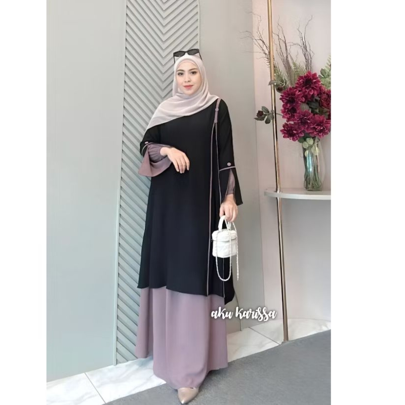 SET ROK MALAY BELIVA ORI AKU KARISSA SET TUNIK SYARI