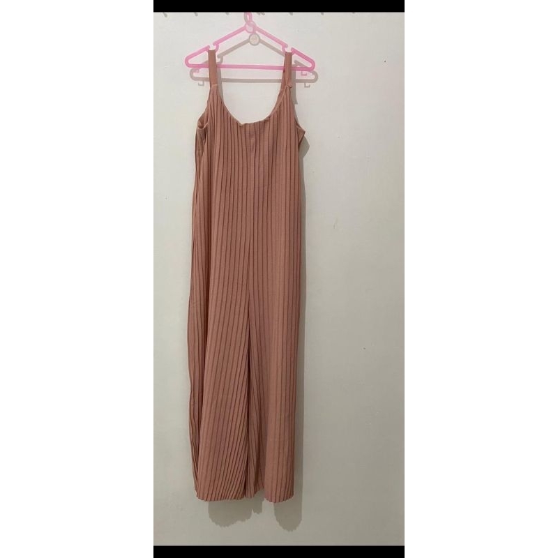 jumpsuit bahan plisket
