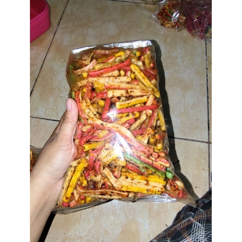 

kerupuk Beton bumbu Pedas Gurih daun jeruk 500 gram