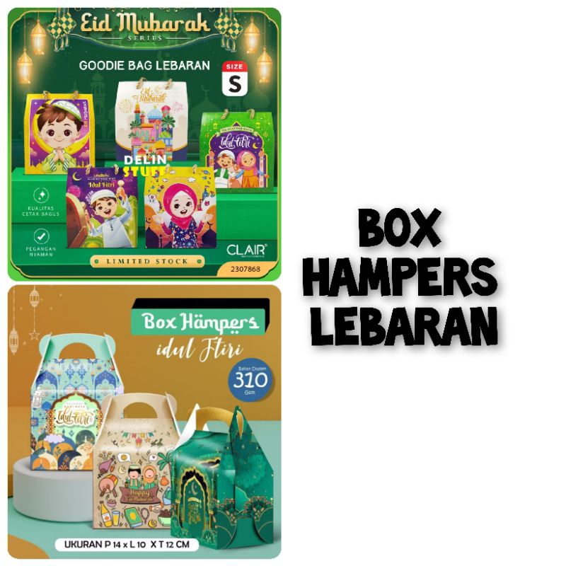 

BOX HAMPERS IDUL FITRI / BOX HAMPERS / BOX SNACK / GABLE BOX / BOX ANAK KEKINIAN / TAS HAMPERS / GODIE BAG LEBARAN