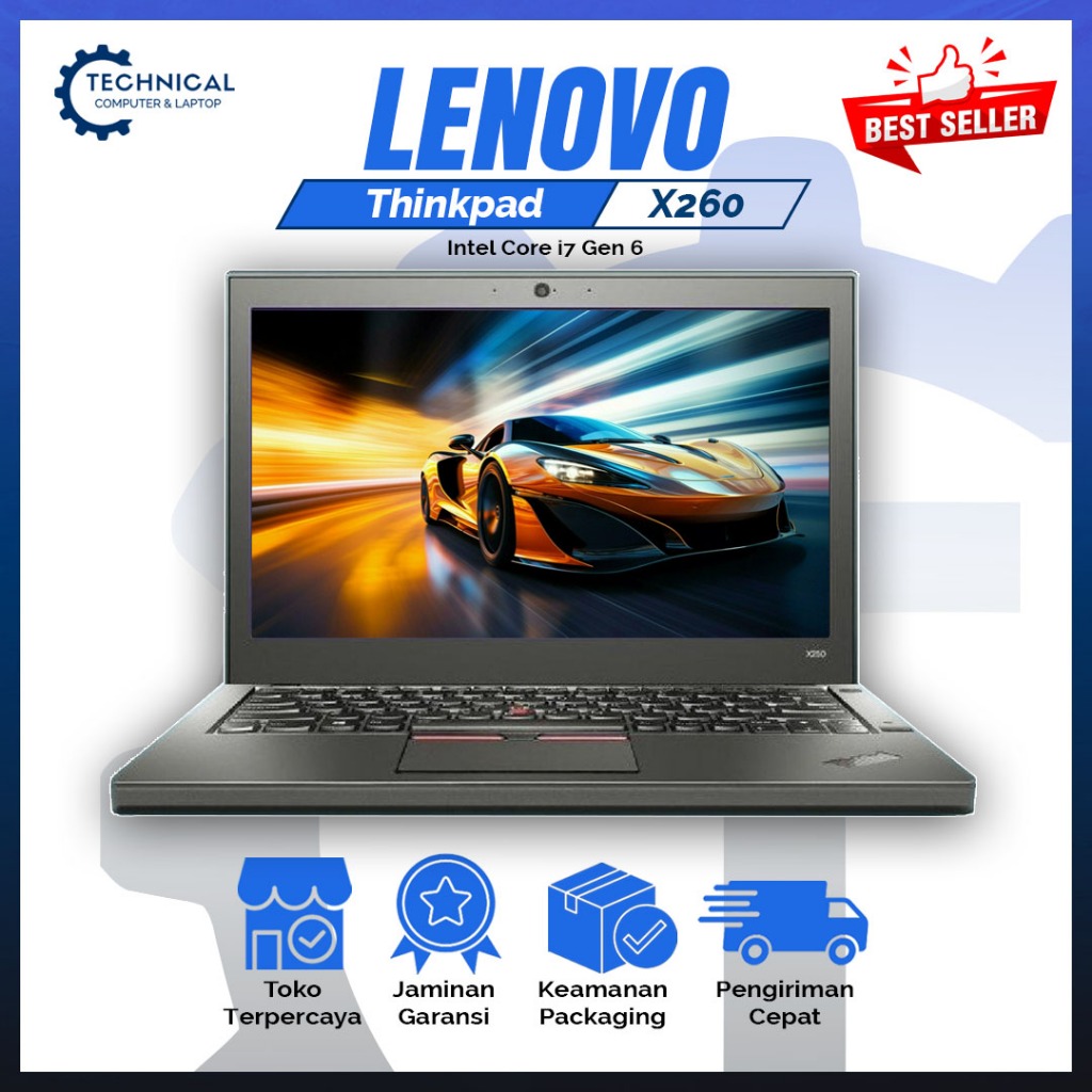 Laptop Kuat Lenovo Thinkpad X260 Intel Core i7 Gen 6 RAM 8GB SSD 256GB Terlaris Termurah Bergaransi