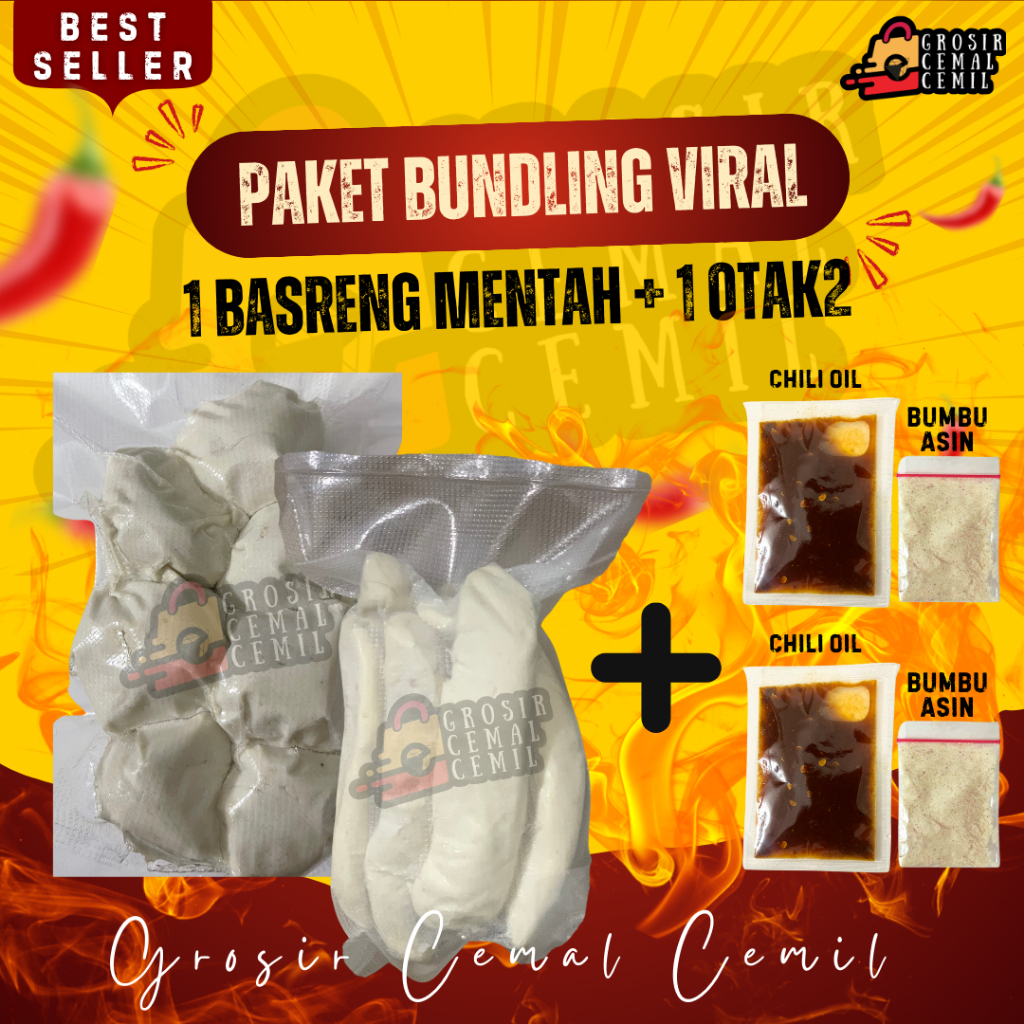 

BUNDLING BASRENG MENTAH DAN OTAK OTAK MENTAH CHILI OIL ISI 10 BUTIR