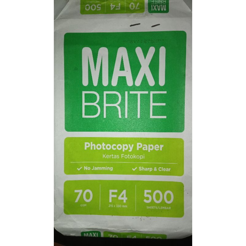 

[50 lembar] MAXI BRITE HVS eceran murah 70gsm [F4]