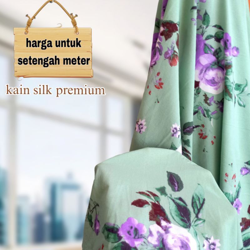 Kain Silk Premium Motif Bunga Terbaru Kain Silk Buat Mukena