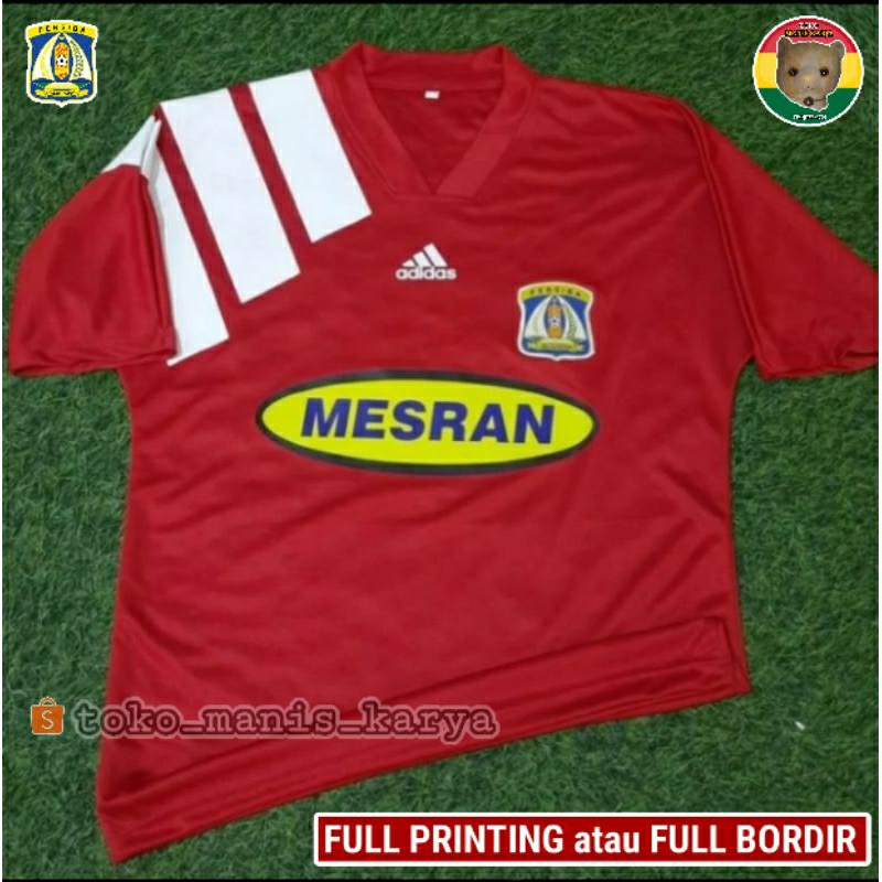 Jersey PERSIBA Balikpapan HOME Mesran 2000 Merah FULL PRINTING atau FULL BORDIR Retro