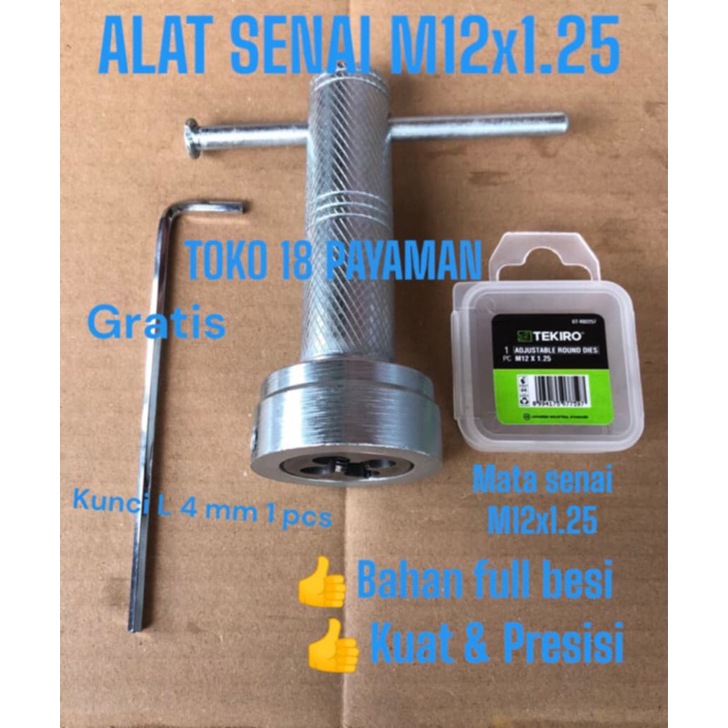 TEKIRO Alat senai kruk as motor M12x1.25 / TEKIRO Mata snai m12x1.25  / Alat snei / Alat bengkel