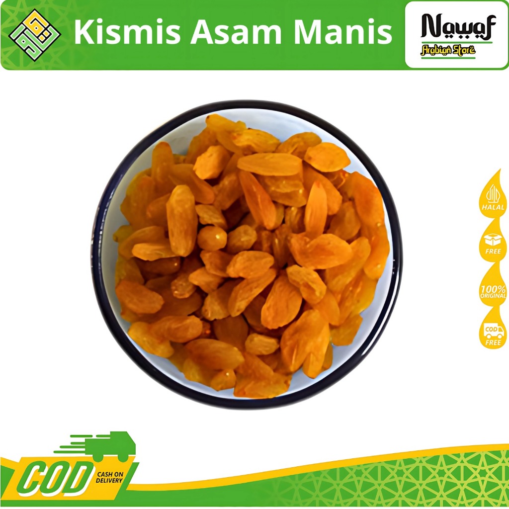 

Kismis Asam Manis 1 KG Golden Raisin Oleh Oleh Haji Umroh