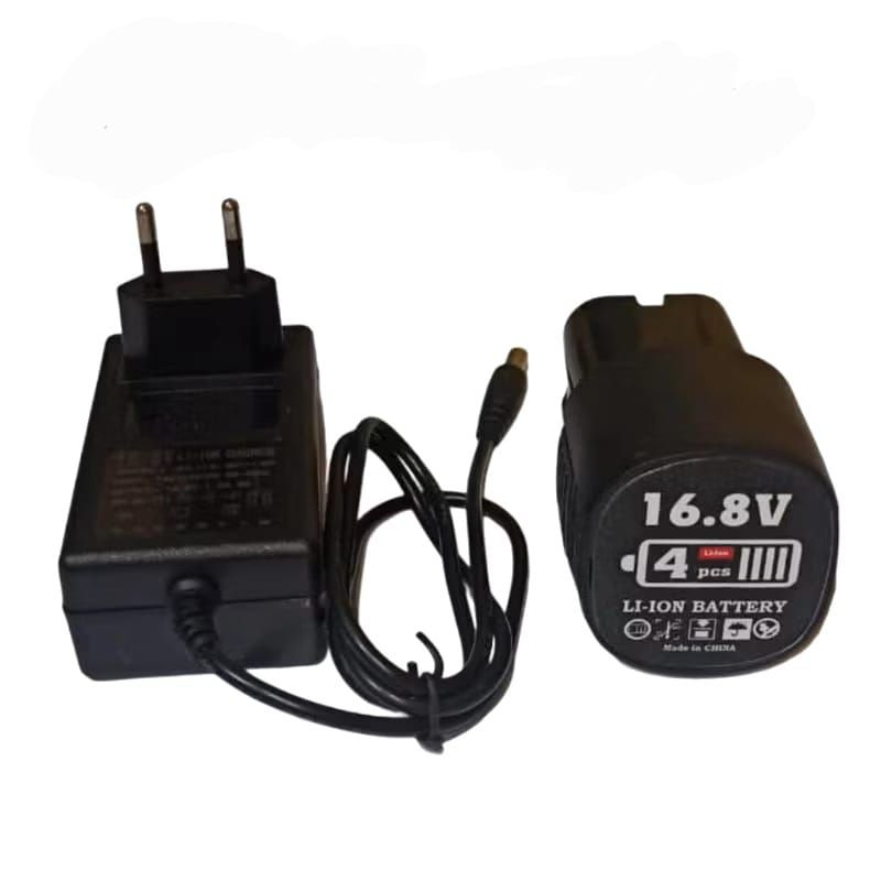 BATERAI MESIN BOR CORDLESS 16.8VOLT LI-ION+CHARGER BATRE 16.8V LI-ION AST MUKETE JLD HILDA XENNON