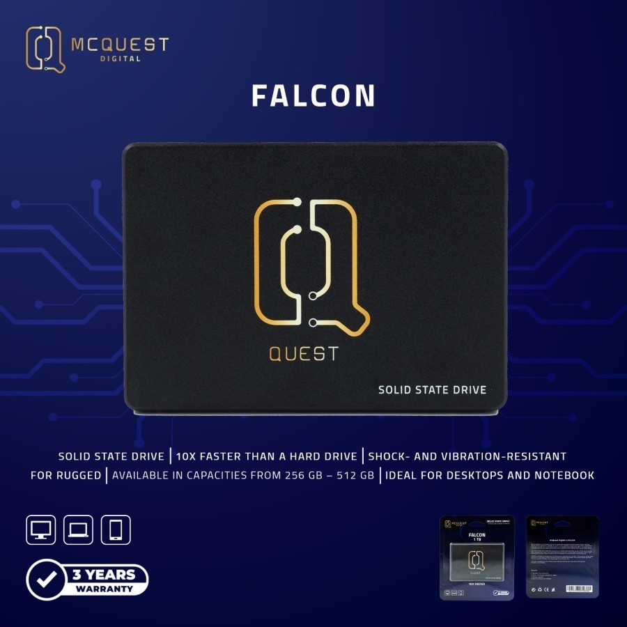 SSD McQuest Digital Falcon 256GB 512GB 1TB SATA SSD - 2.5" SATA III