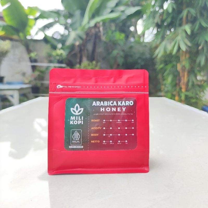 

Kopi Arabica Roasted Honey Process Karo Highland Sumatera 100gr For Comercial Espresso Based or Home