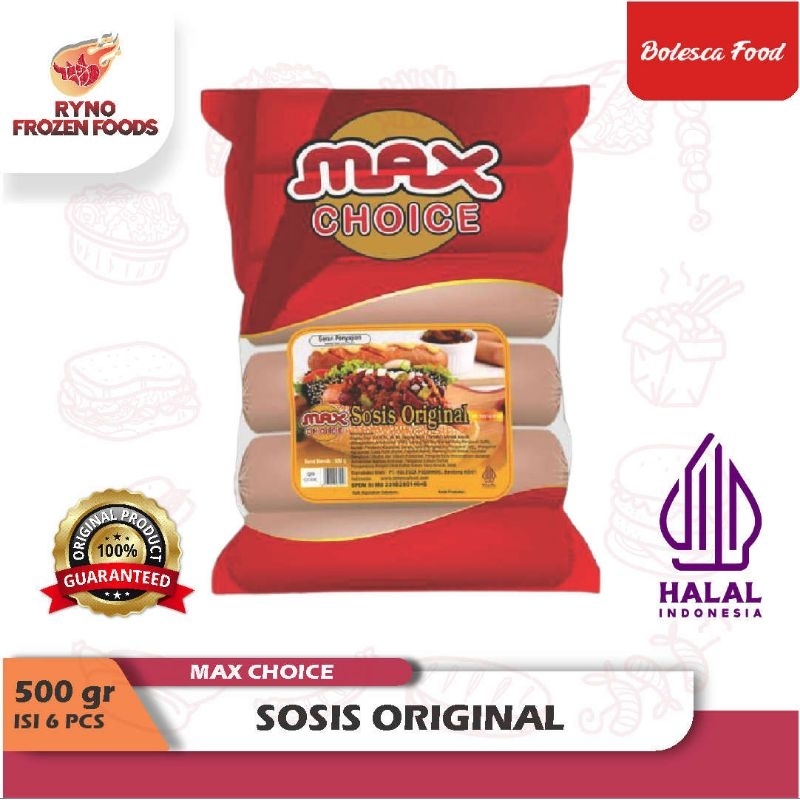 

Halal Indonesia Max Choice Sosis Original Isi 500 gr