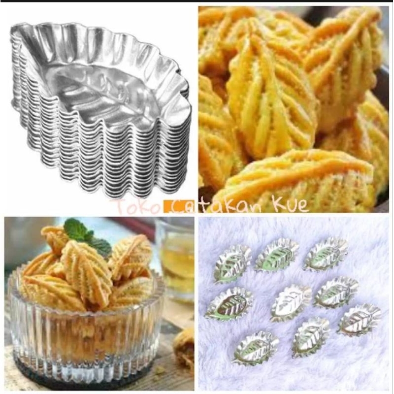 40 Pcs Cetakan Kue Nastar Motif Daun / Cetakan Kue Kering Nastar Daun