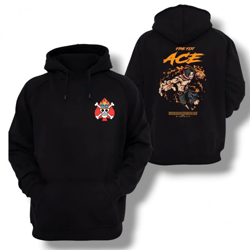 Jaket Hoodie One Piece Portgas D Ace Sweater Hoodie Anime One Piece L-XXL
