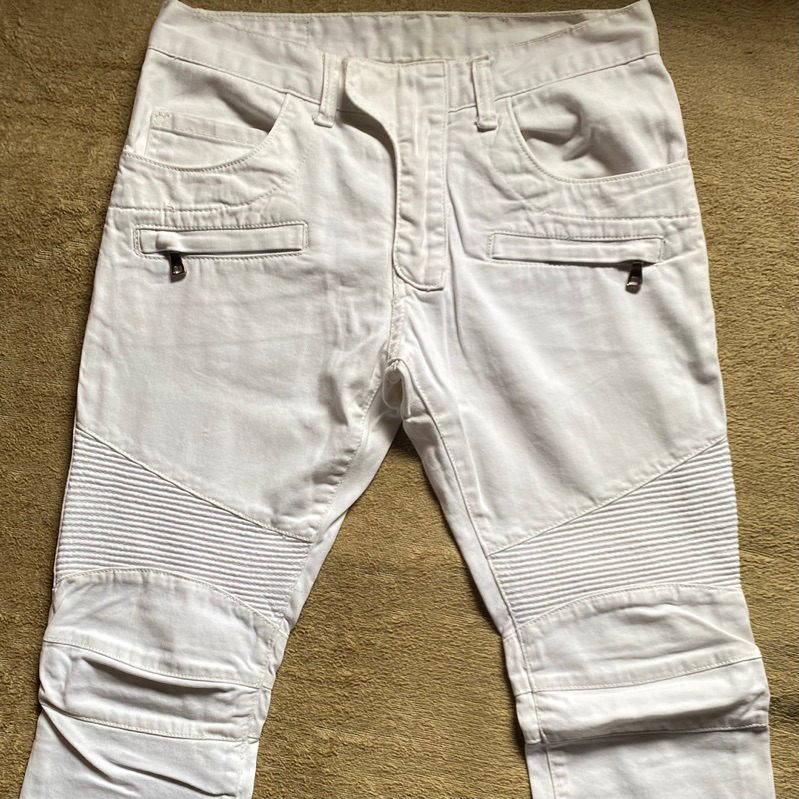 Balmain Biker Jeans in White