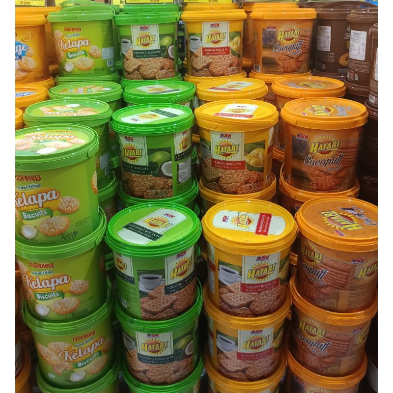 

Hatari Kelapa Biscuits Cocoapuff Durian CoconutKemasan Timba 350g