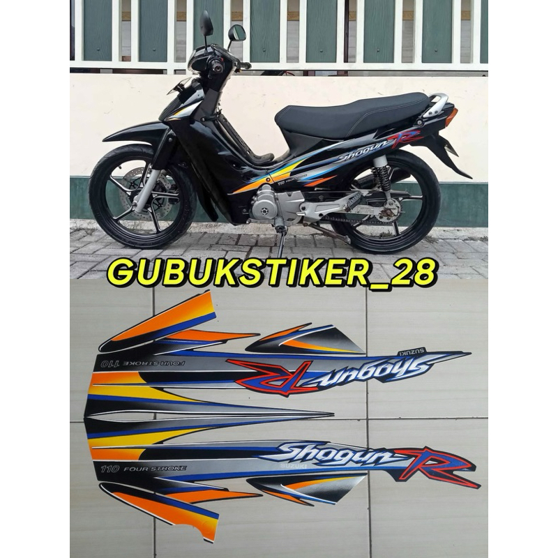 STRIPING STIKER LIS BODY MOTOR SUZUKI SHOGUN R 2002 HITAM