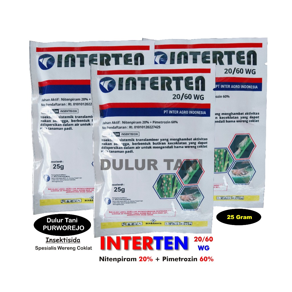 Insektisida INTERTEN 25 Gram Nitenpiram 20% + Pimetrozin 60%