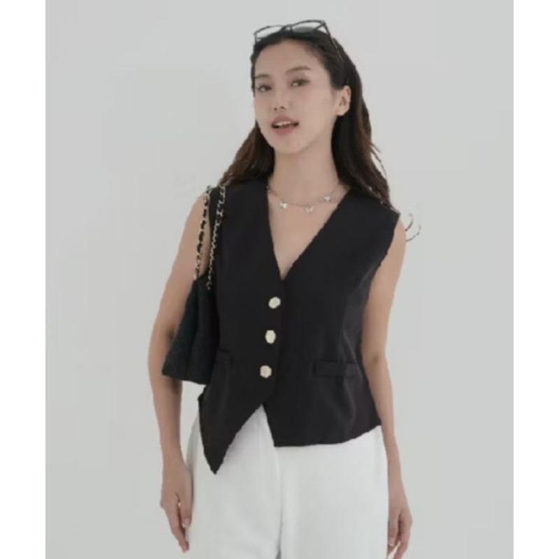 Vest Baru warna black hitam Pekat import