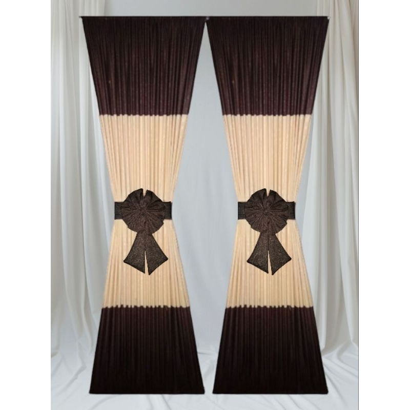 gorden pita kupu kupu jendela minimalis 1SET (PAKET LENGKAP) komplit kombinasi 2 warna